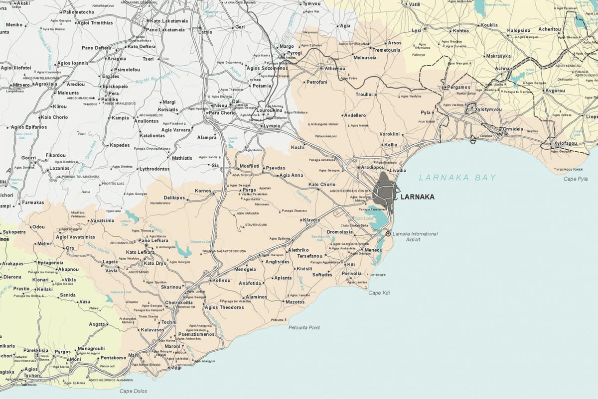 Карта на ларнака, Кипър