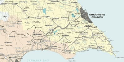 Карта на Агия напа в Кипър