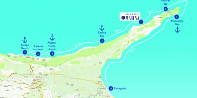 Карта на костенурка плаж на Кипър