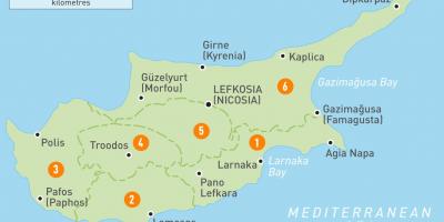 Карта на Кипър на страната