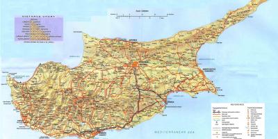 Плажовете на Кипър на картата